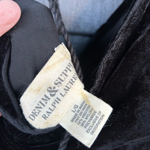 Denim and Supply Ralph Lauren Black Velvet top size L - Picture 5 of 6